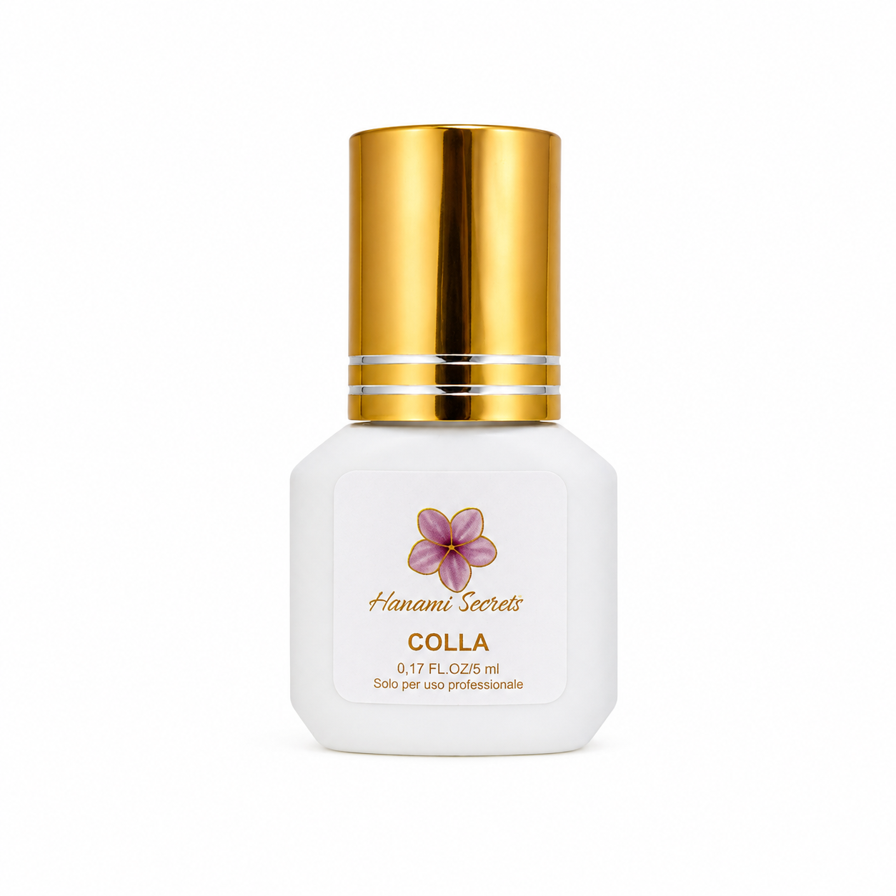 Flacone di Colla professionale per extension ciglia 5ml Hanami Secrets con accessori inclusi.